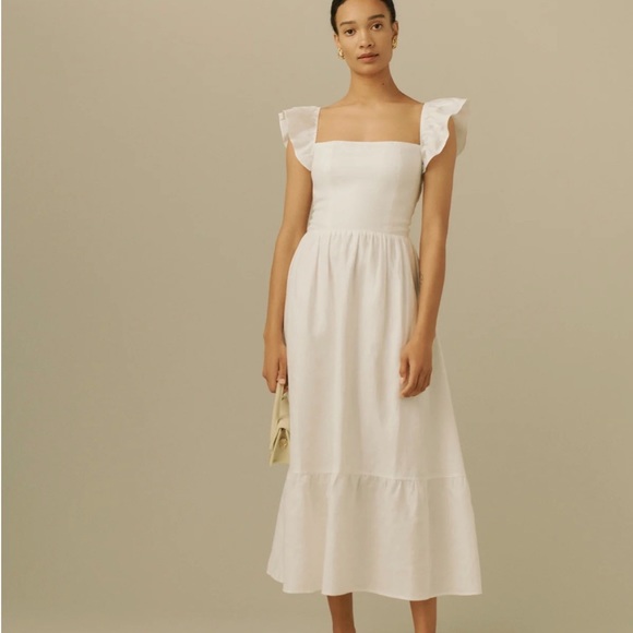 Reformation Dresses & Skirts - Reformation White Linen Midi Dress - Lucila Dress